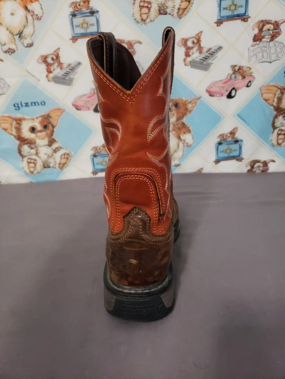 Ariat Men's Two-Tone Brown & Orange Western Work Boots Size 9D - Picture 9 of 11